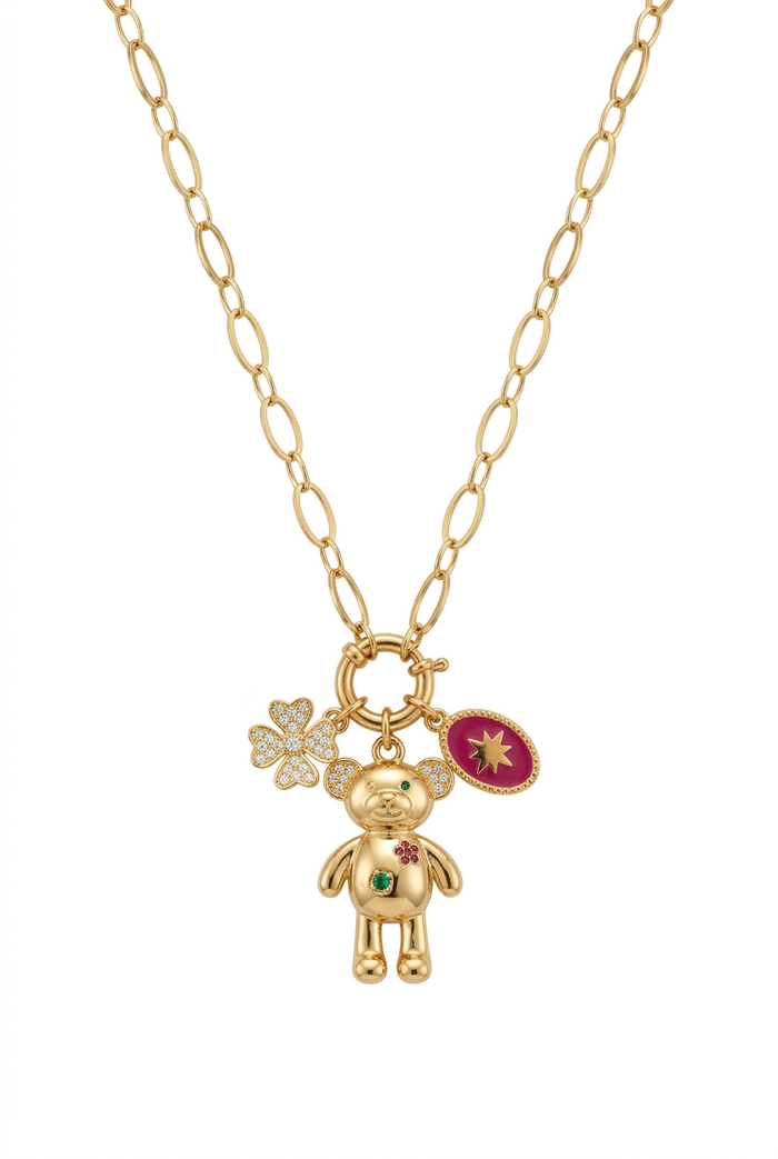 Ketting met beer op witte achtergrond